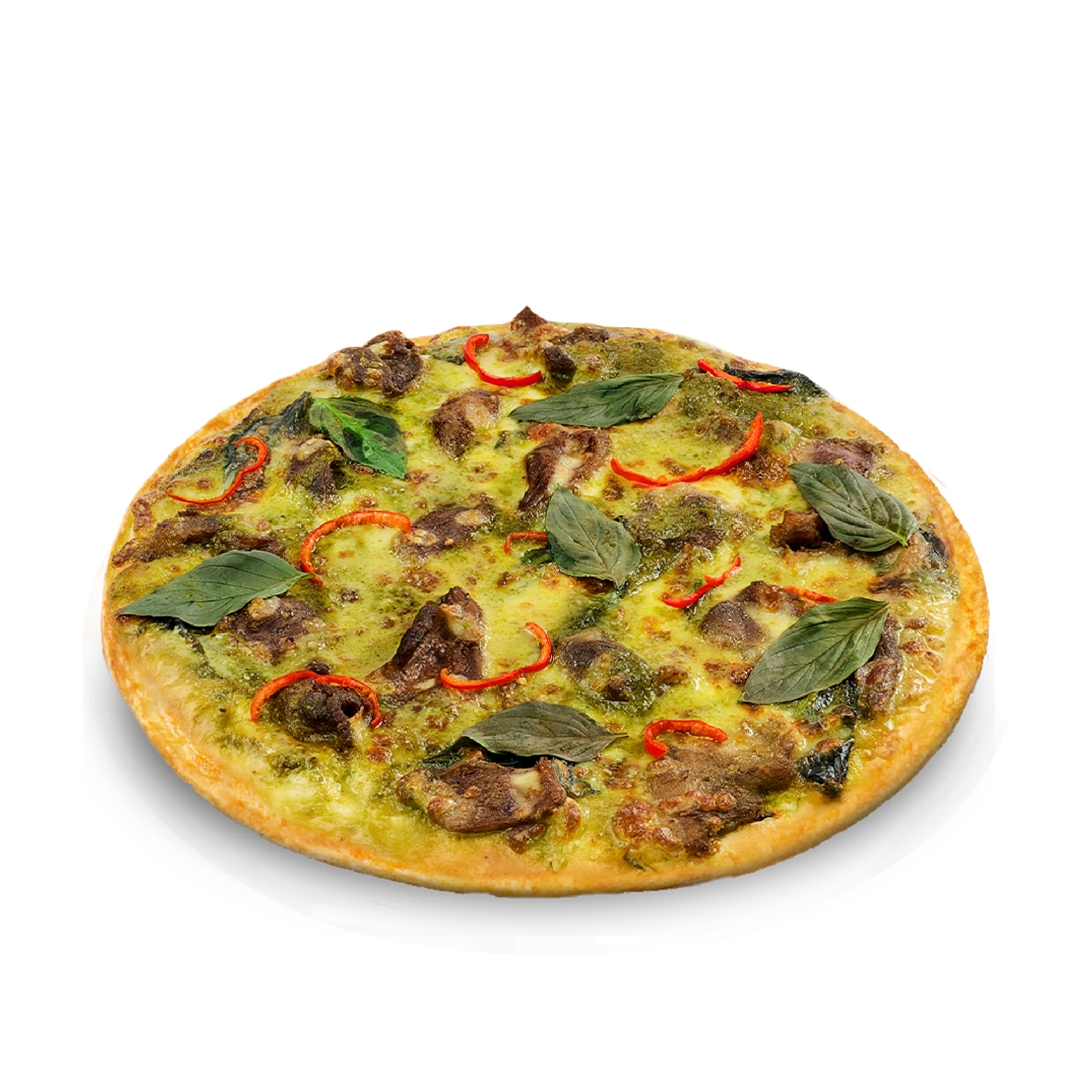 Beef Shank Green Curry Pizza