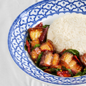 Kaprao crispy pork stir-fried Rice